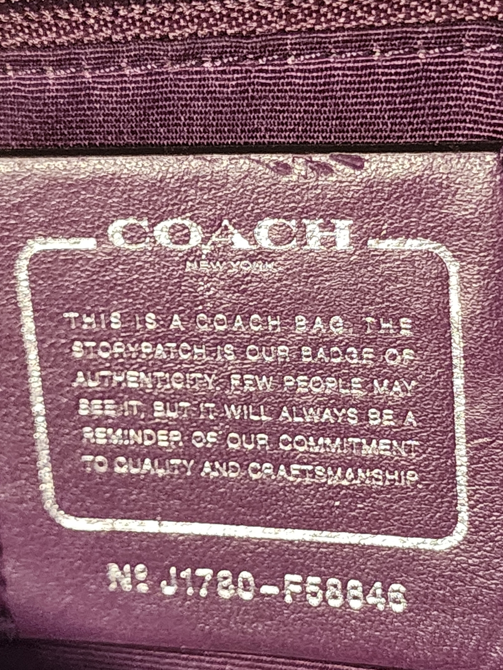 COACH City Tote Purple Saffiano Leather With Bow Scarf- 12×10×5 - Picture 4 of 6
